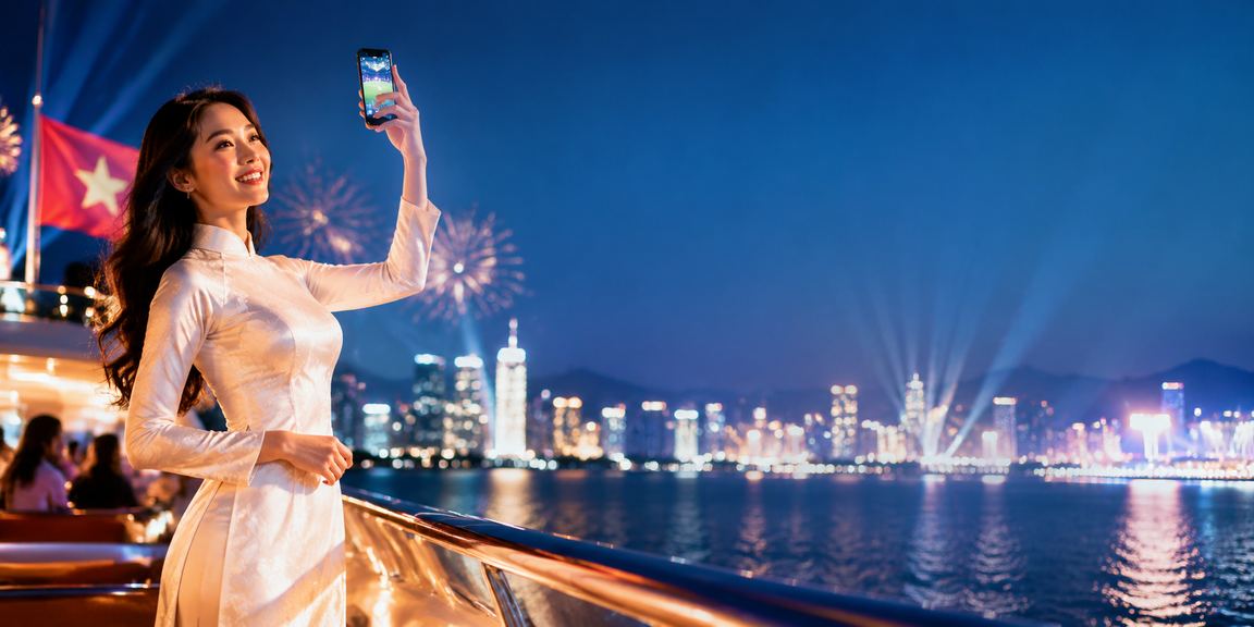 Người dùng trải nghiệm casino di động tại Nha Trang với trang phục truyền thống