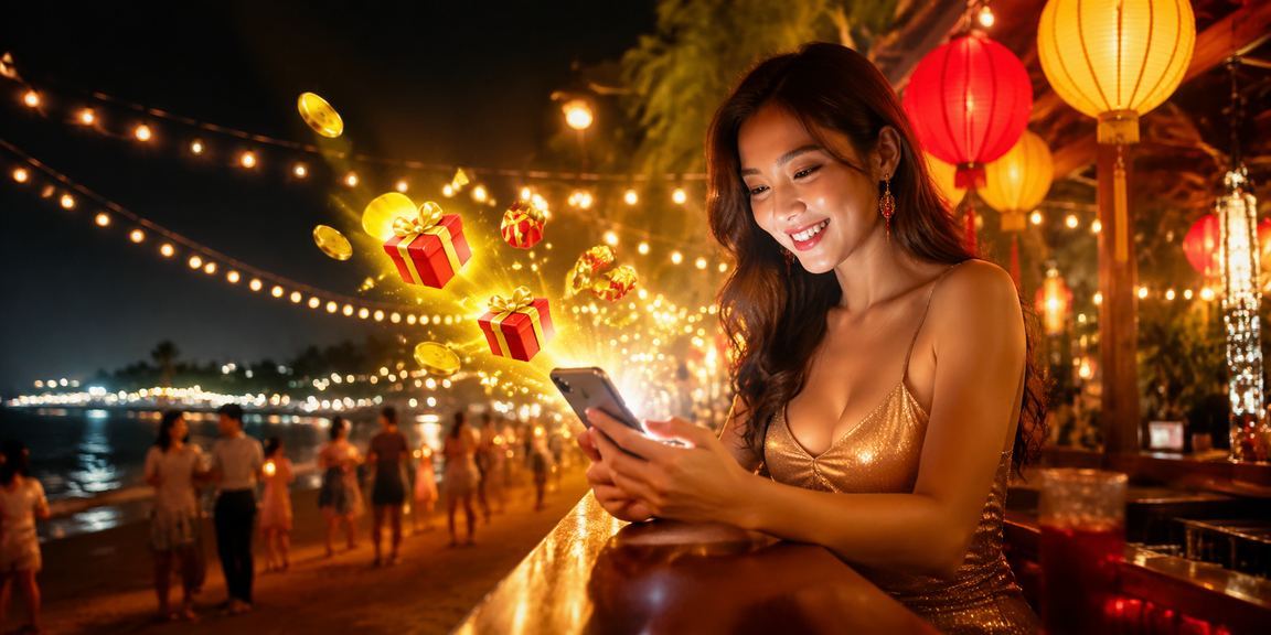 Du khách sử dụng điện thoại để chơi casino tại chợ đêm Phú Quốc